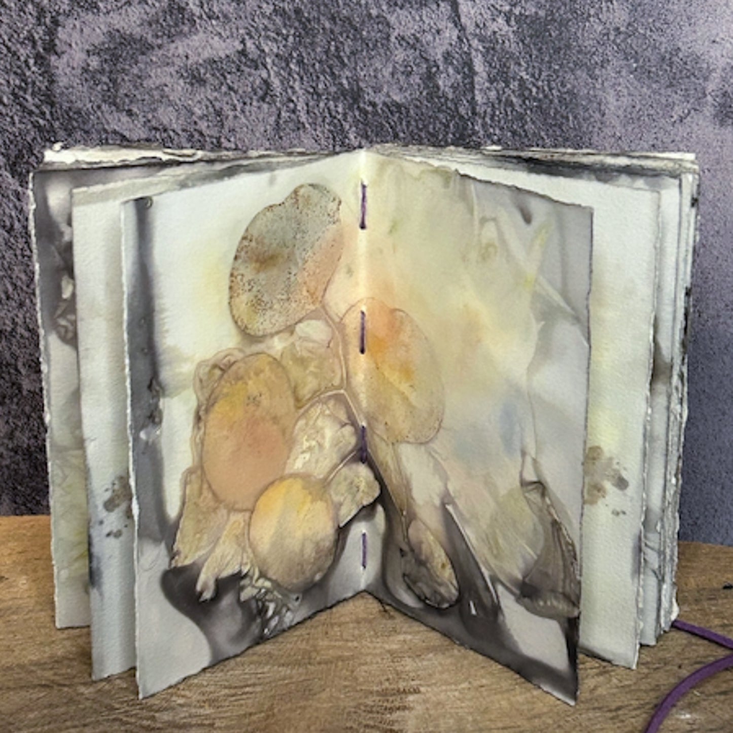 Plant-Stained Paper Journal - Small Classic - "Lizzie" - Plant-Stained Interior Pages
