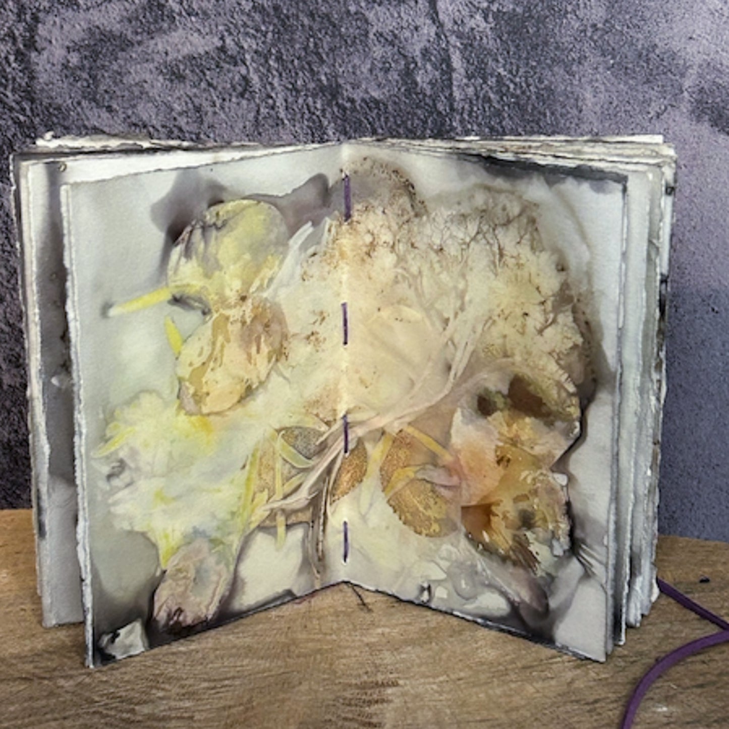 Plant-Stained Paper Journal - Small Classic - "Lizzie" - Plant-Stained Interior Pages