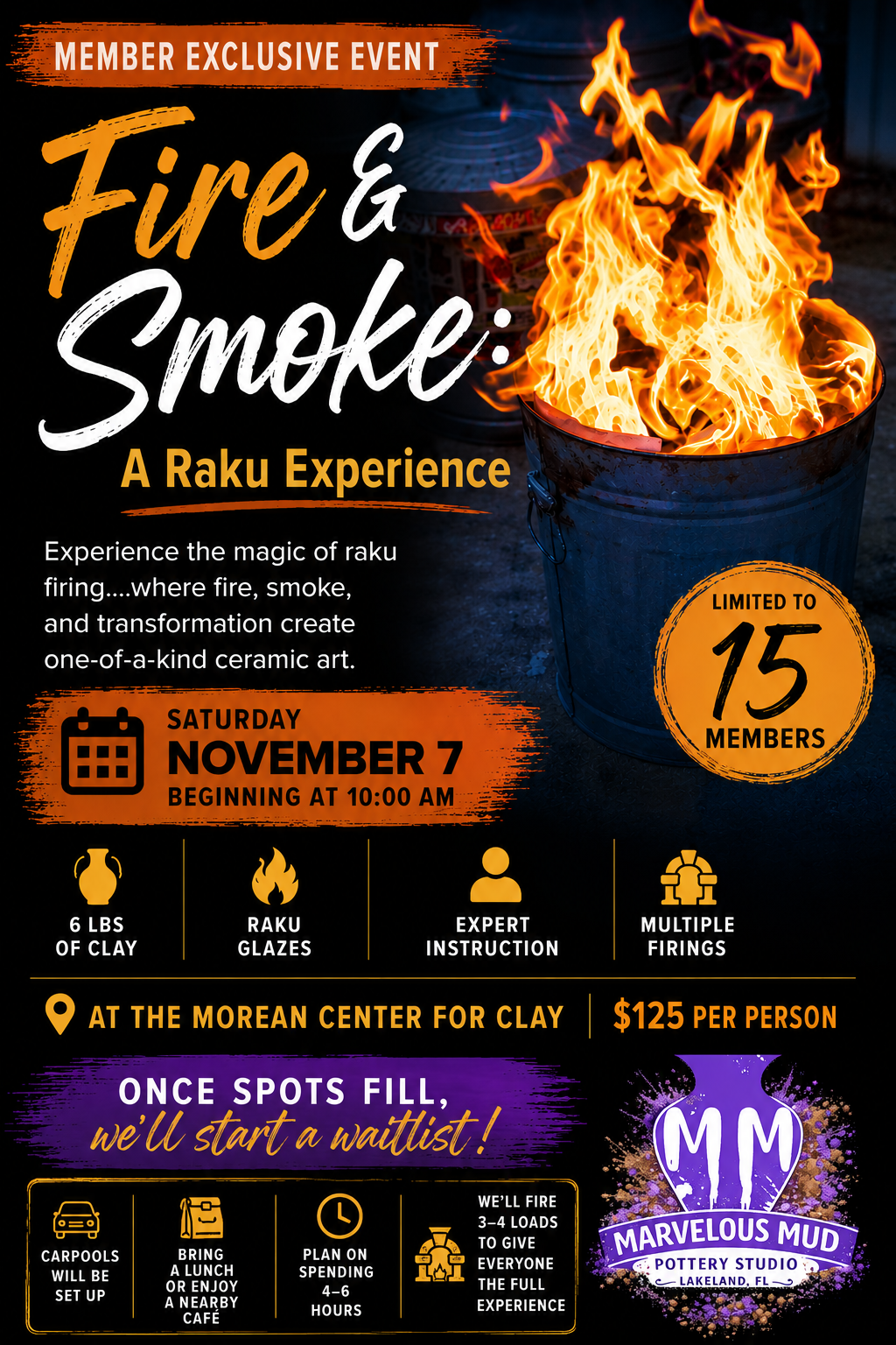 Pottery Workshop - FIre & Smoke: A Raku Experience!