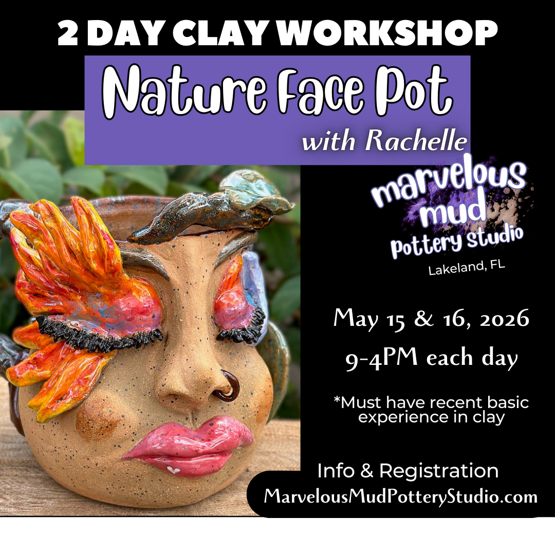 Pottery Classes - Nature Face Pot - 2 Day Workshop