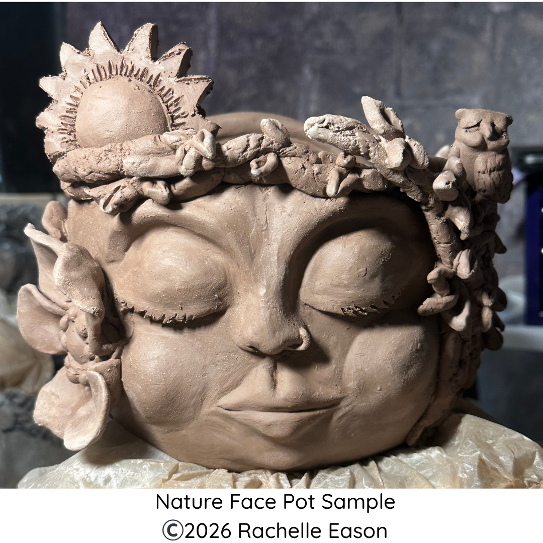 Pottery Classes - Nature Face Pot - 2 Day Workshop