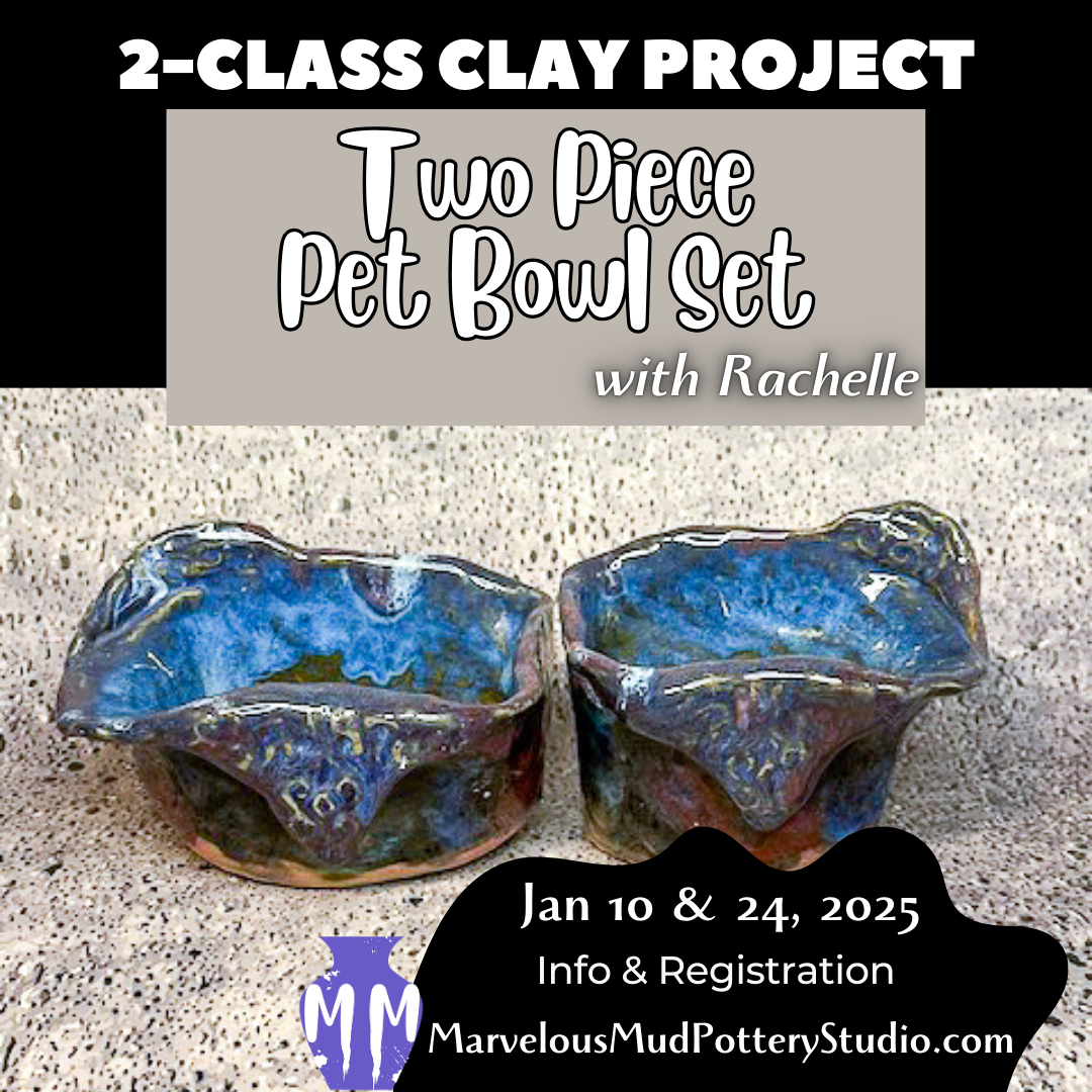 Pottery Classes - 2-Piece Pet Bowl - Two Part Clay Classes