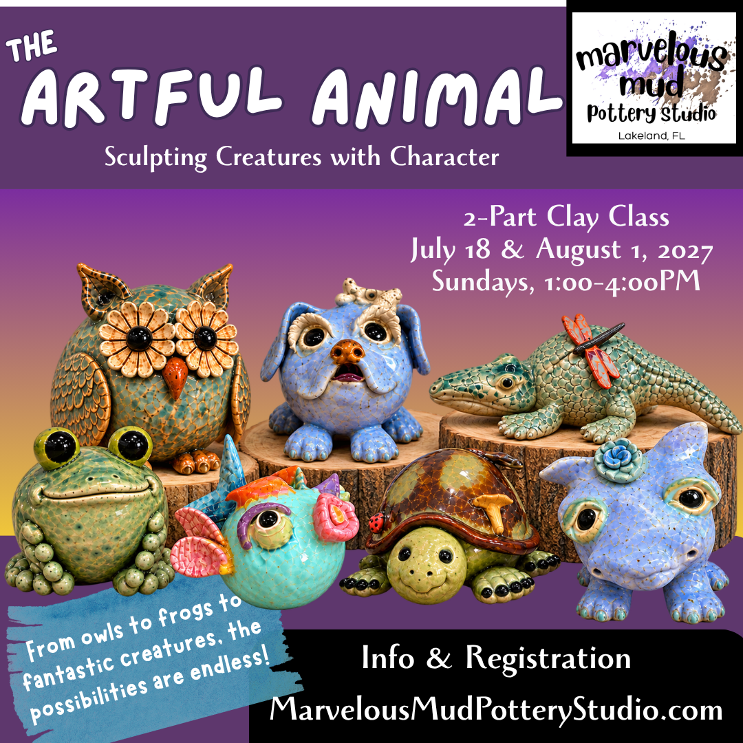 Pottery Class -The Artful Animal- 2 Part Class