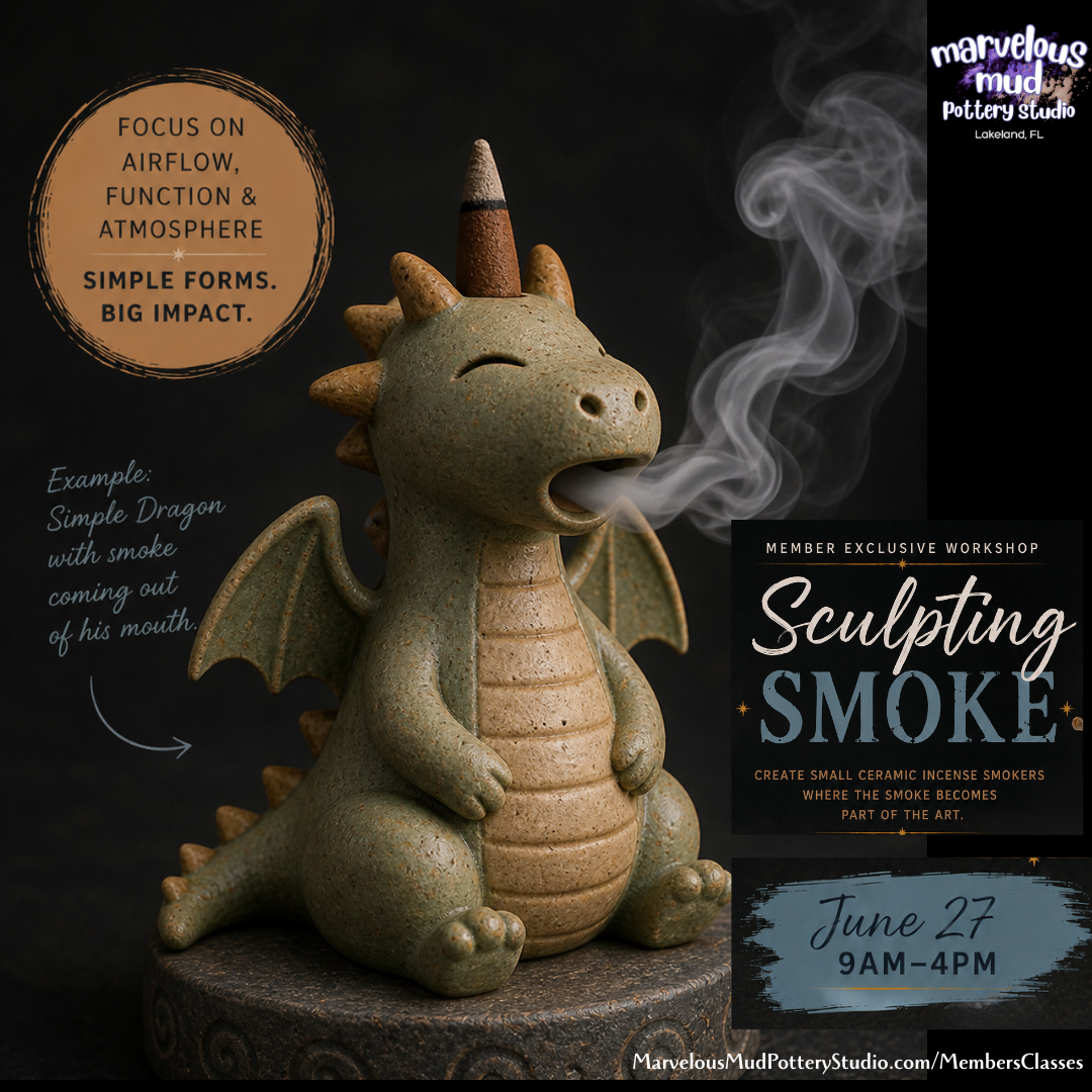 Pottery Class -Sculpting Smoke- Compact Incense Smokers - 1 Day Workshop