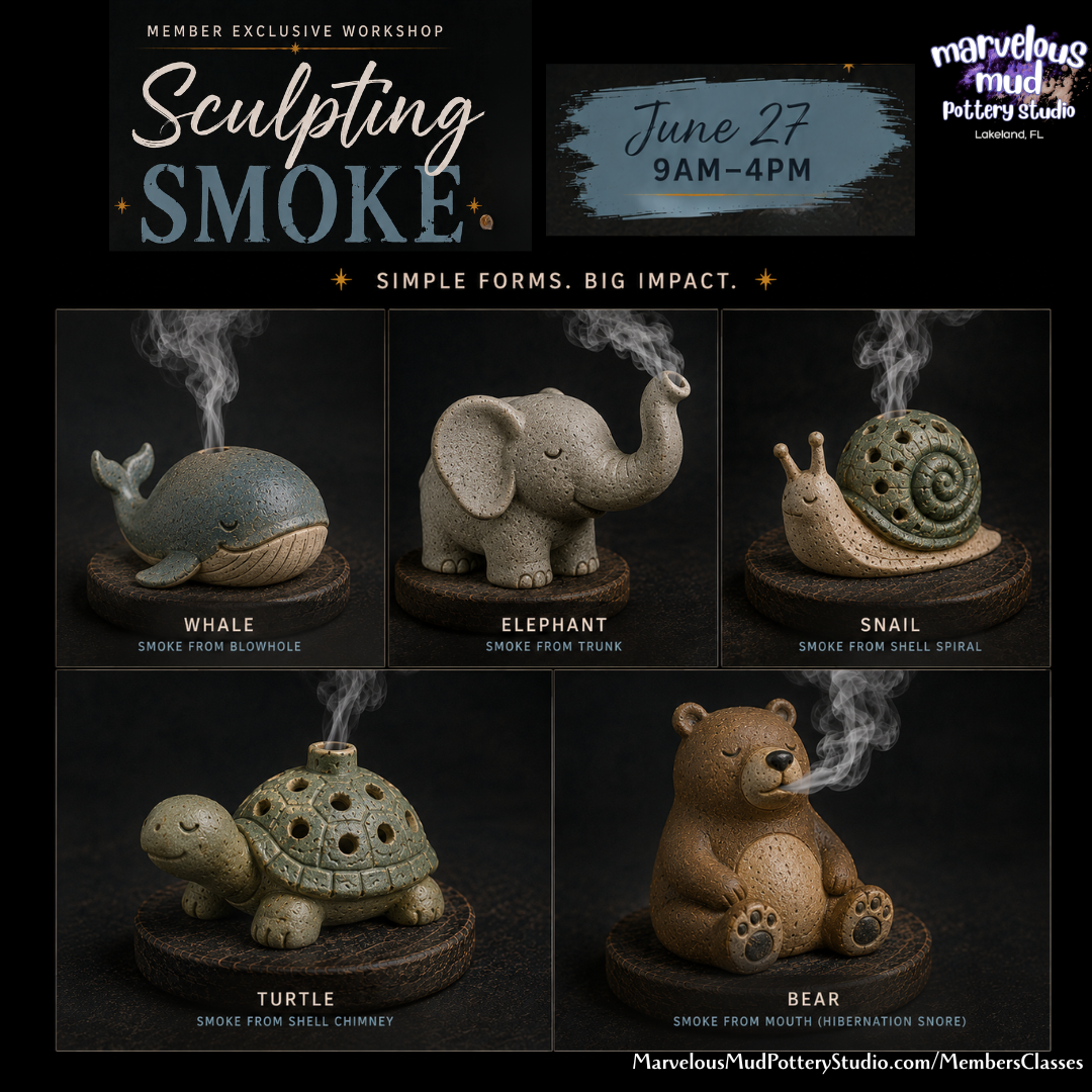 Pottery Class -Sculpting Smoke- Compact Incense Smokers - 1 Day Workshop