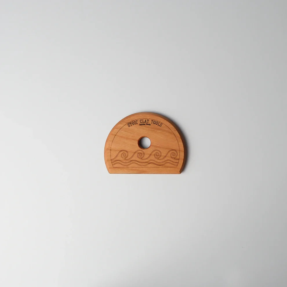 Clay Tool -Sunrise Circle RIb - Handcrafted by Stoic Clay Tools
