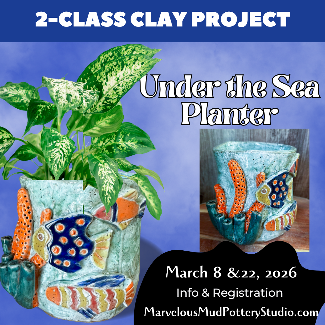 Pottery Classes - Under the Sea Planter - Two Part Clay Class