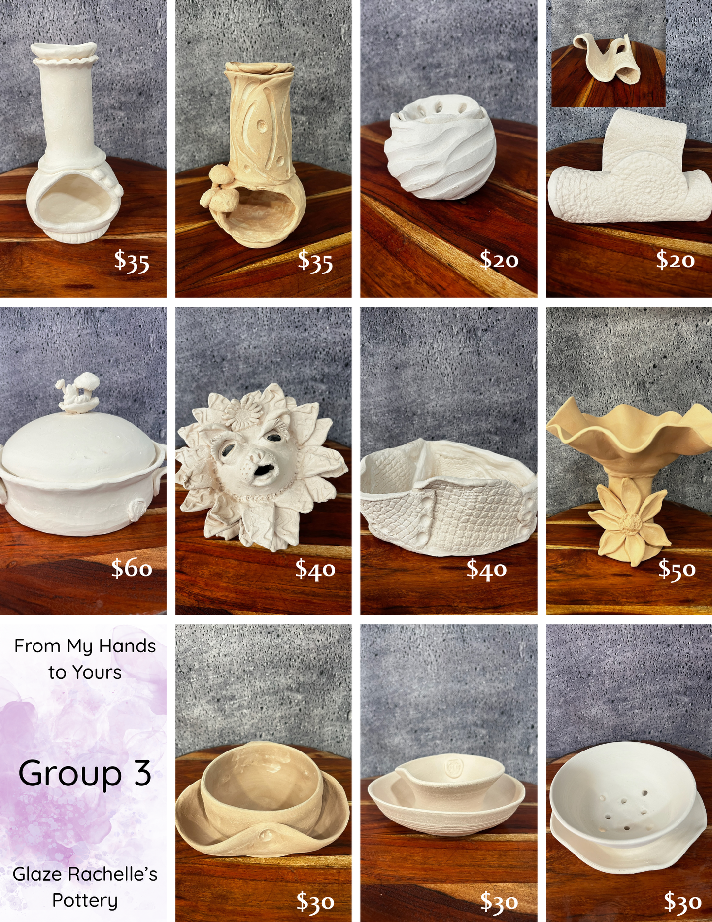Glaze Rachelle’s Pottery for a Marvelous Cause - Group 3