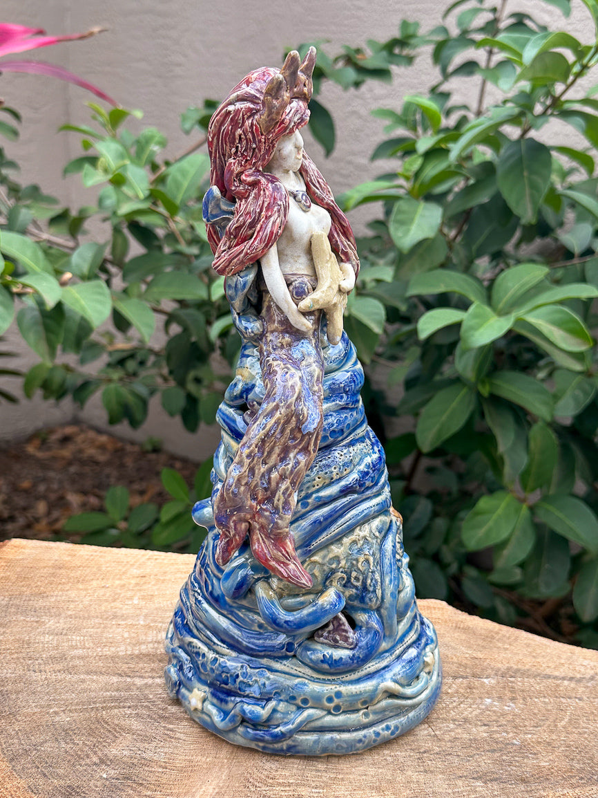 Sculpture - "Bethany" Mermaid with Waves and Octopus