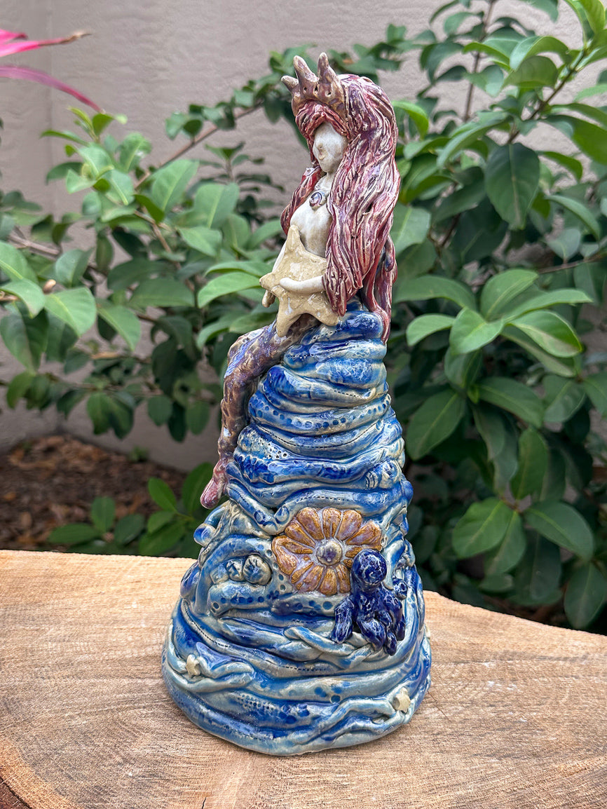 Sculpture - "Bethany" Mermaid with Waves and Octopus