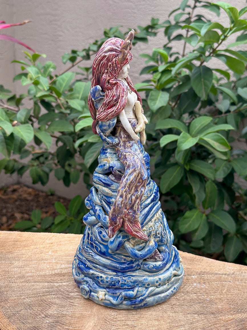 Sculpture - "Bethany" Mermaid with Waves and Octopus