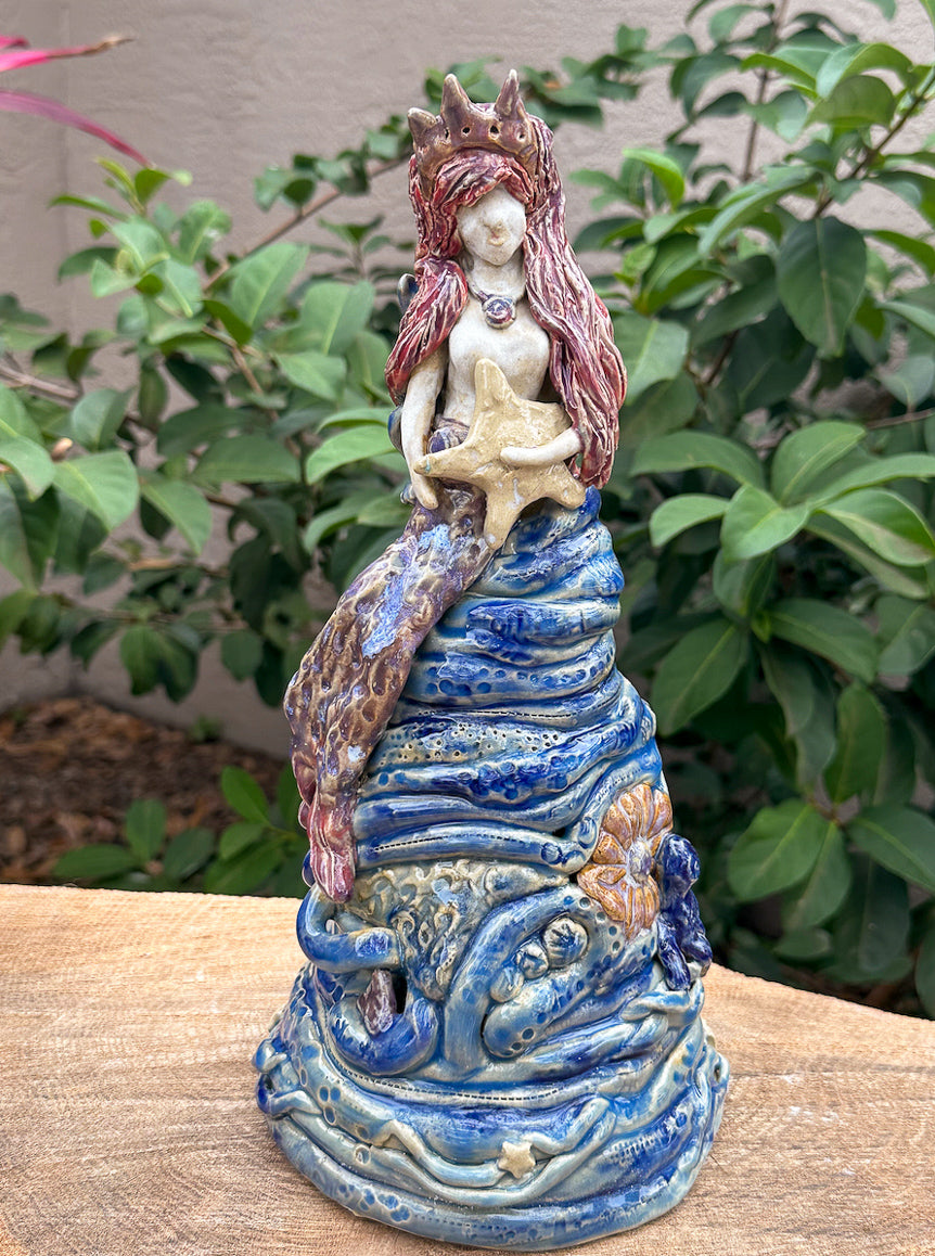 Sculpture - "Bethany" Mermaid with Waves and Octopus